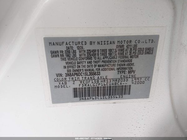 2025 NISSAN KICKS SR FWD — I9