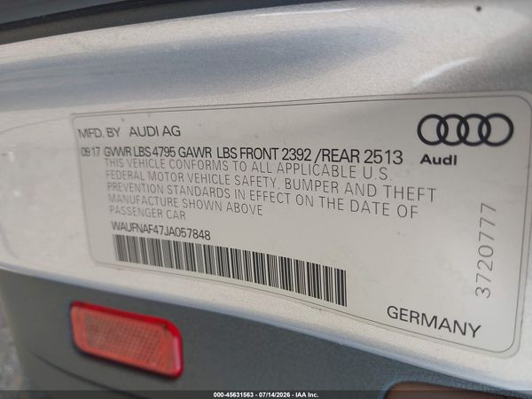 2018 AUDI A4 2.0T PREMIUM