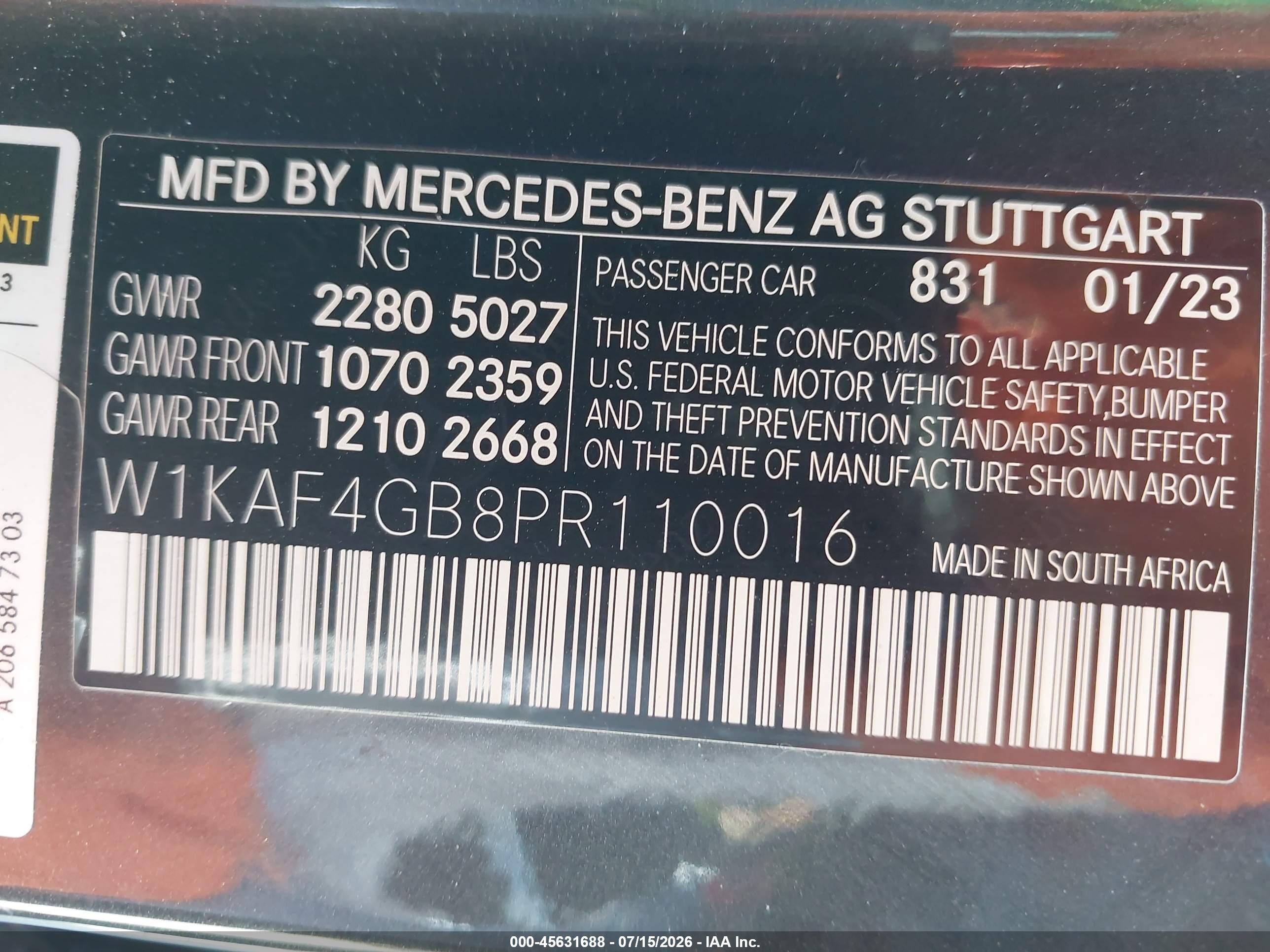 2023 MERCEDES-BENZ C 300 SEDAN