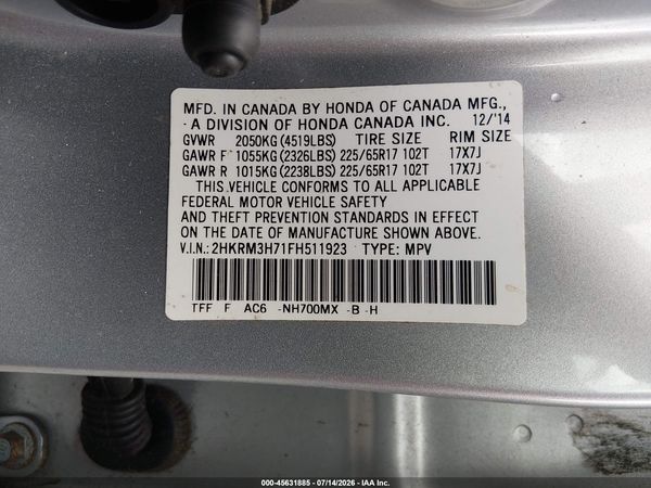 2015 HONDA CR-V EX-L