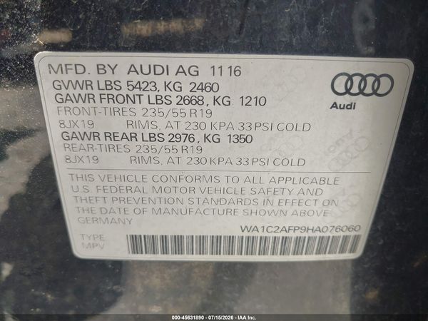 2017 AUDI Q5 2.0T PREMIUM