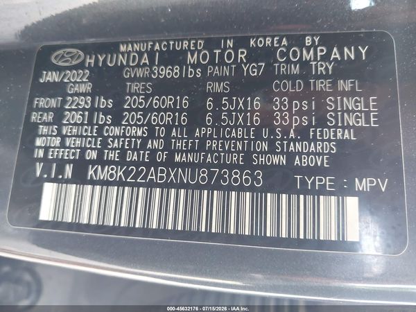 2022 HYUNDAI KONA SE