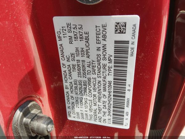 2022 HONDA CR-V AWD EX