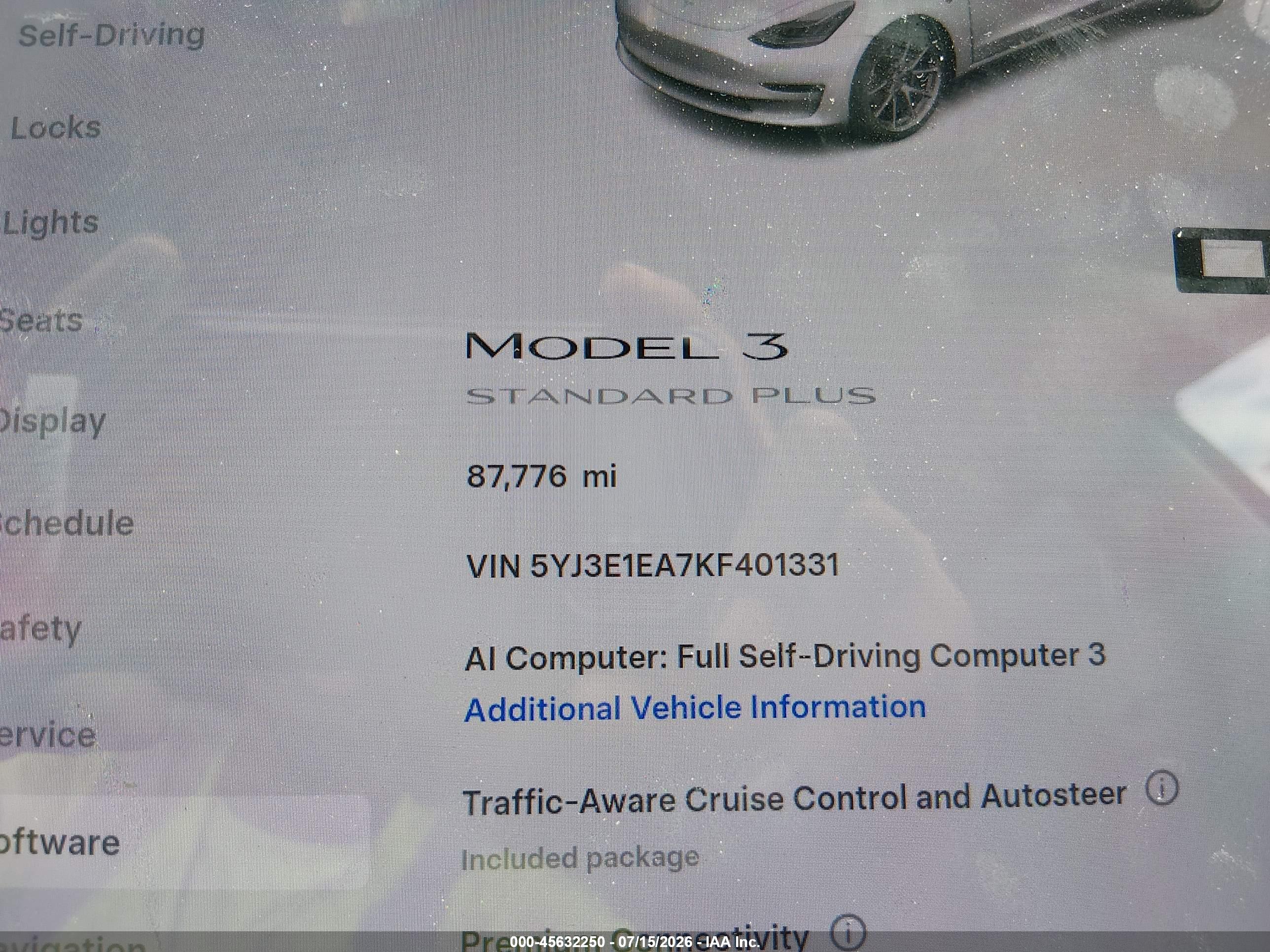 2019 TESLA MODEL 3