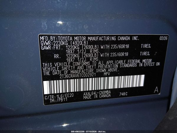 2026 TOYOTA RAV4 XLE PREMIUM — I9