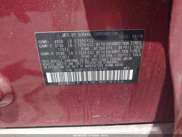 2020 SUBARU OUTBACK PREMIUM