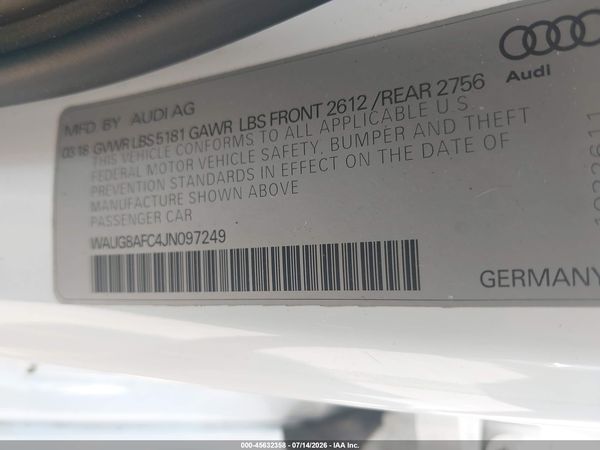 2018 AUDI A6 2.0T PREMIUM PLUS
