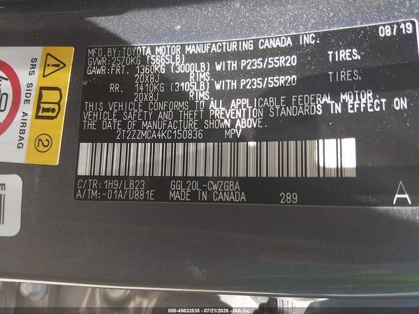 2019 LEXUS RX 350 350 Base/F Sport