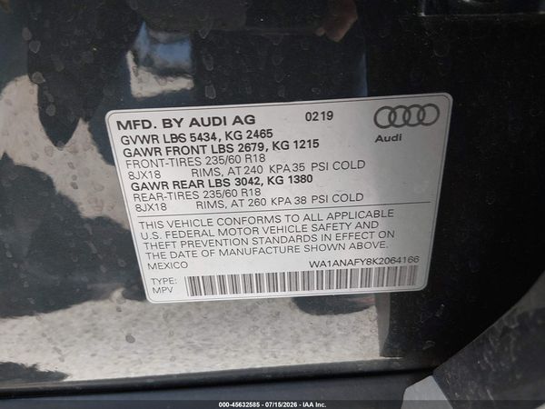 2019 AUDI Q5 45 PREMIUM