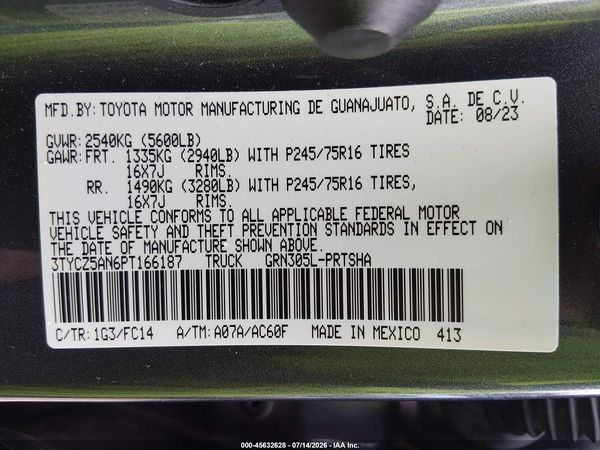 2023 TOYOTA TACOMA SR5 V6