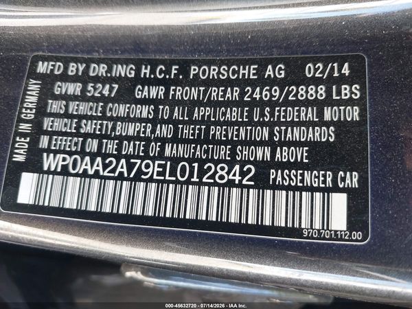 2014 PORSCHE PANAMERA 4