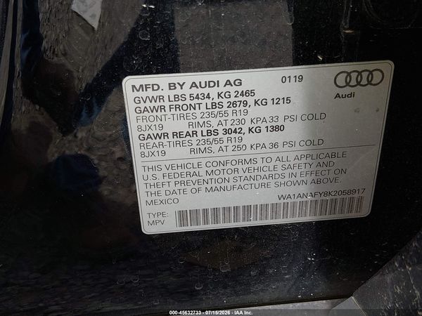 2019 AUDI Q5 45 PREMIUM
