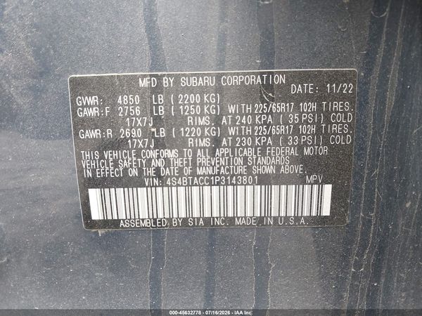 2023 SUBARU OUTBACK PREMIUM — I9