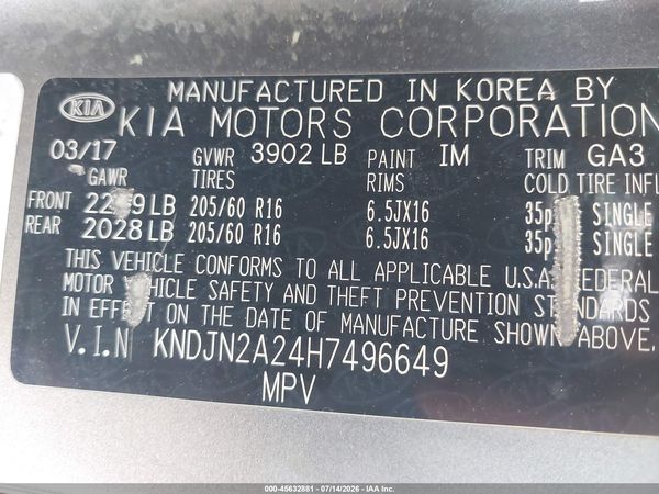 2017 KIA SOUL Base