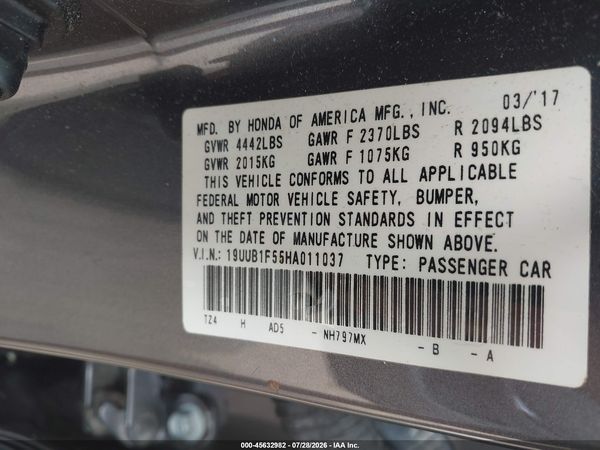 2017 ACURA TLX TECHNOLOGY PACKAGE