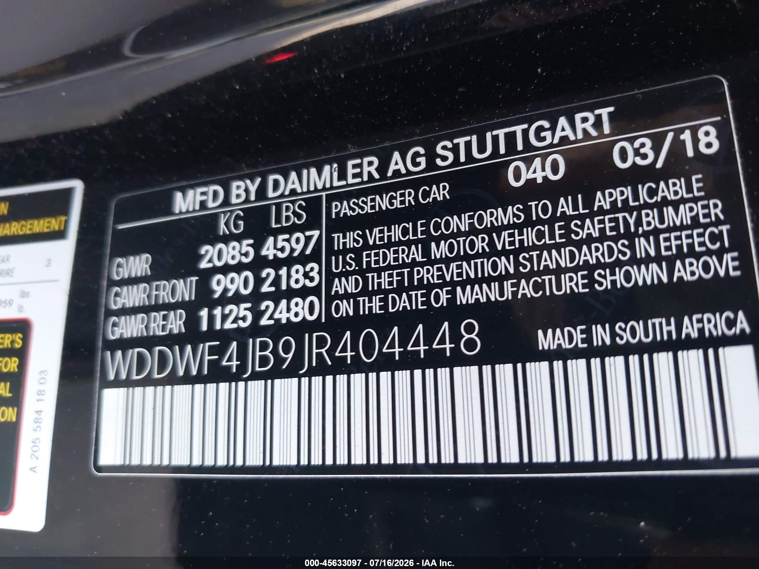2018 MERCEDES-BENZ C 300 C300
