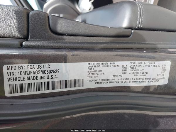 2021 JEEP GRAND CHEROKEE LAREDO X 4X4