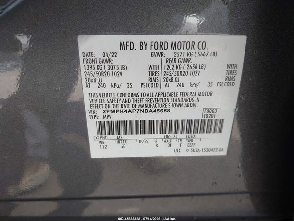 2022 FORD EDGE ST — I9