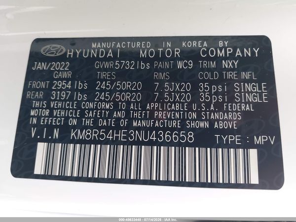 2022 HYUNDAI PALISADE LIMITED