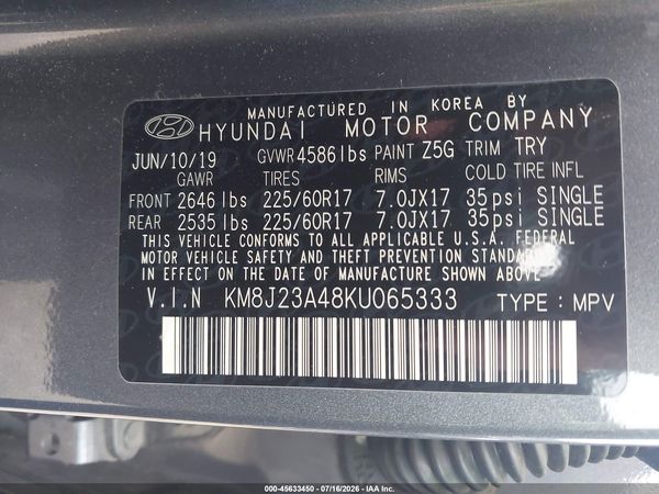 2019 HYUNDAI TUCSON SE