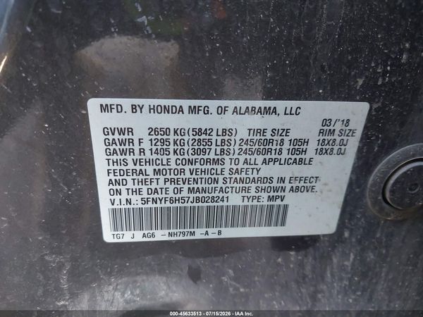 2018 HONDA PILOT EX-L