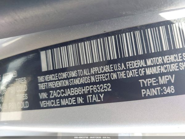 2017 JEEP RENEGADE ALTITUDE FWD