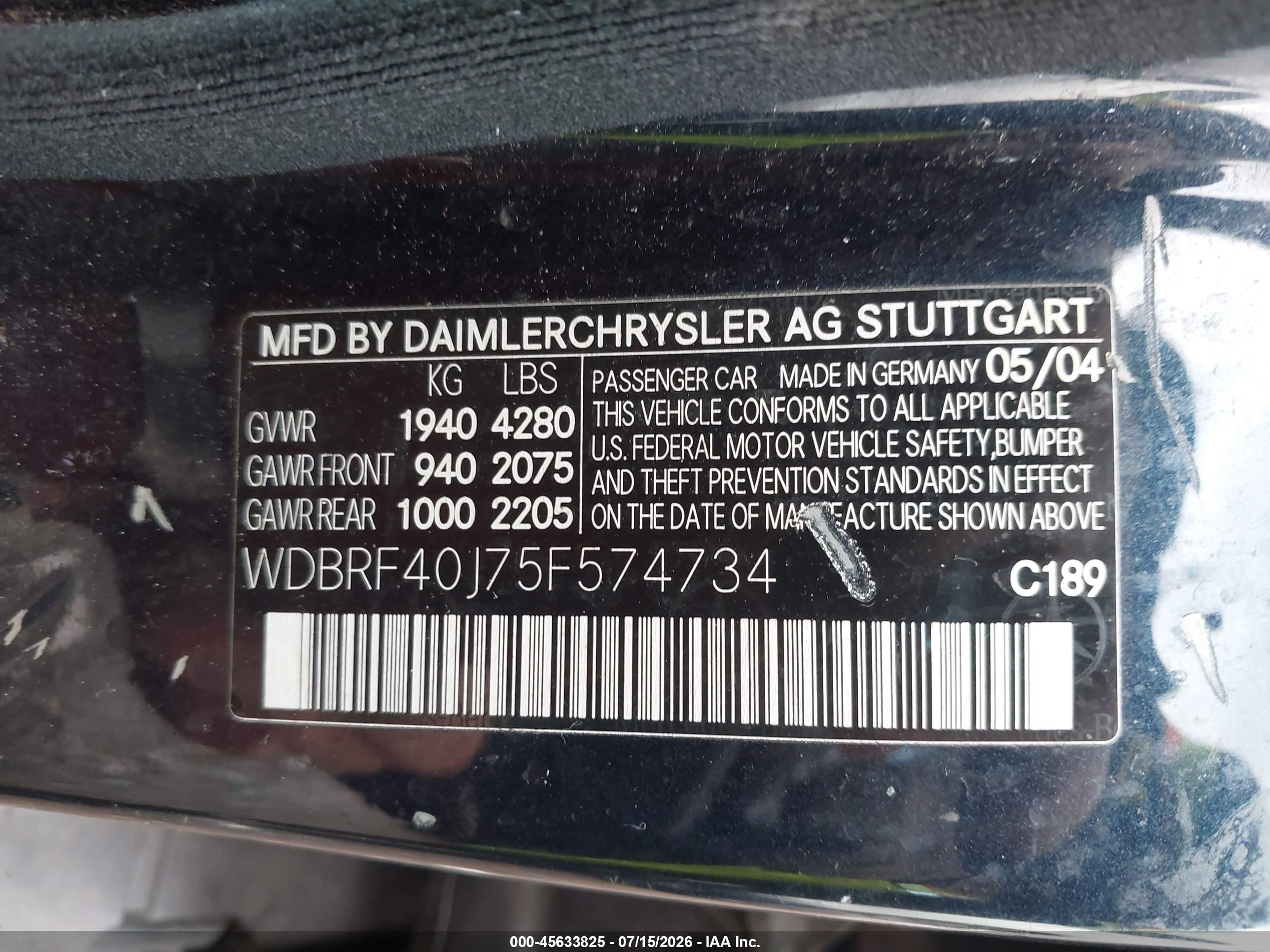 2005 MERCEDES-BENZ C 230 C230