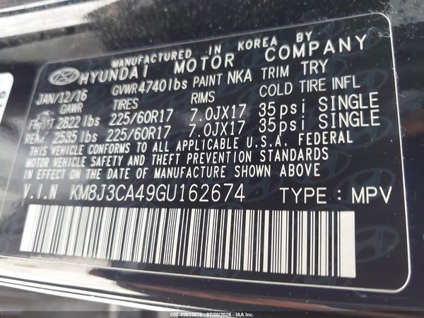 2016 HYUNDAI TUCSON SE