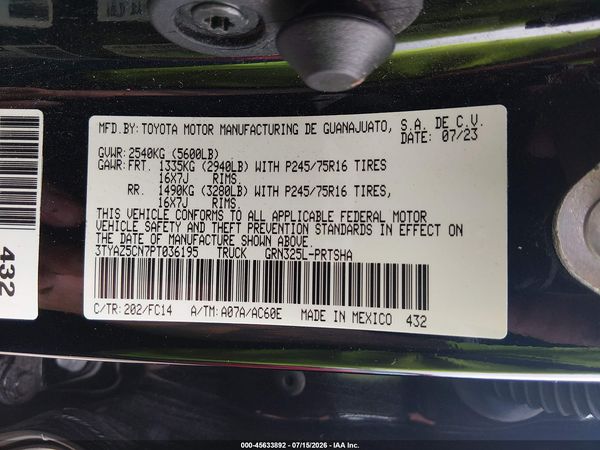 2023 TOYOTA TACOMA SR5 V6