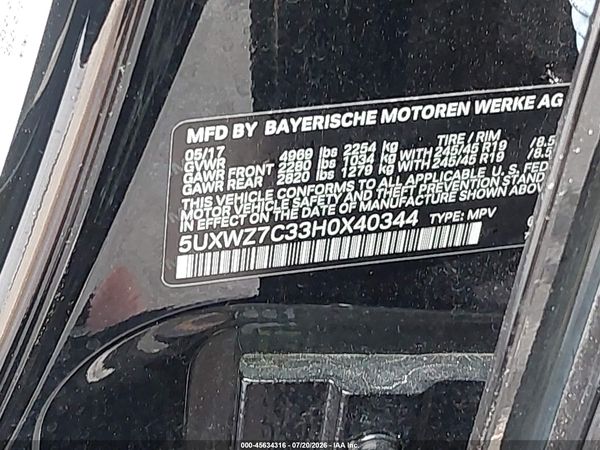 2017 BMW X3 SDRIVE28I