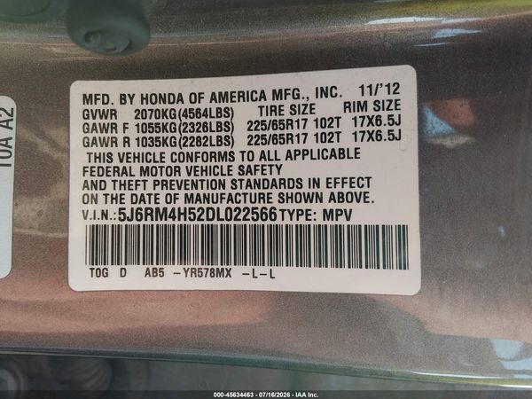 2013 HONDA CR-V EX