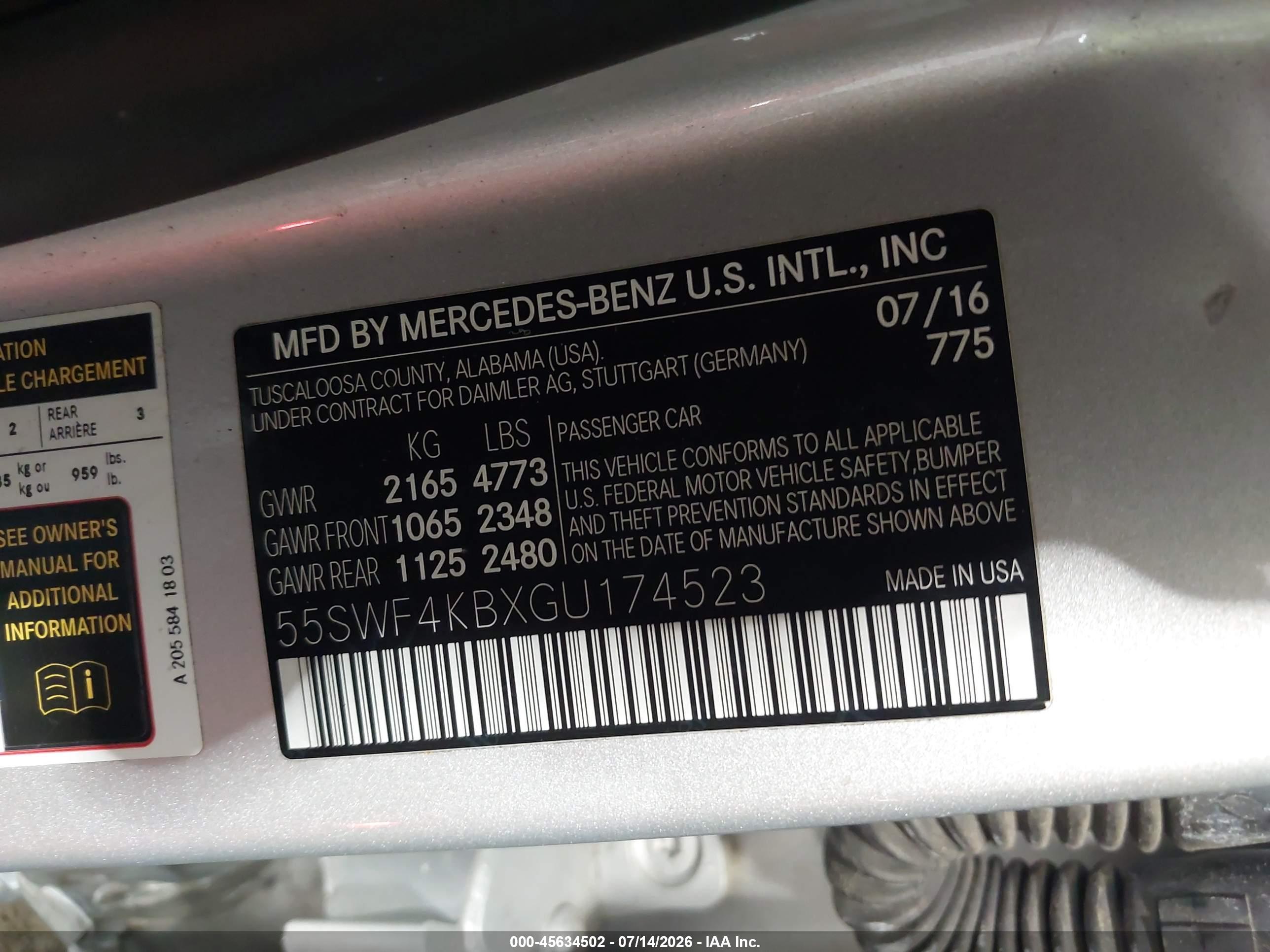 2016 MERCEDES-BENZ C 300 4MATIC