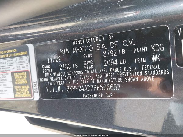 2023 KIA FORTE LXS