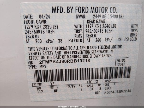 2024 FORD EDGE SEL — I9