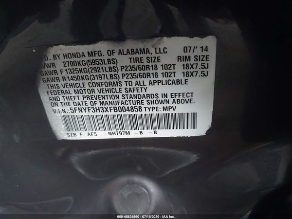 2015 HONDA PILOT SE