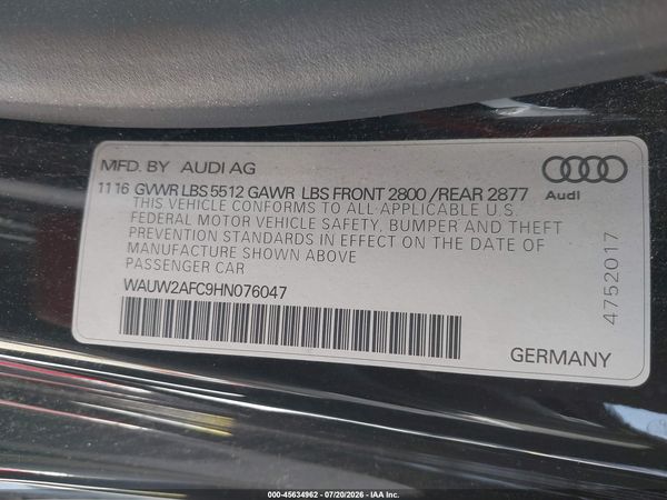 2017 AUDI A7 PREMIUM PLUS