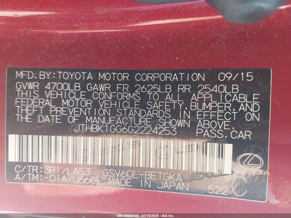 2016 LEXUS ES 350