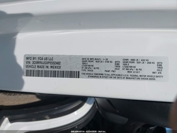 2023 RAM PROMASTER 3500