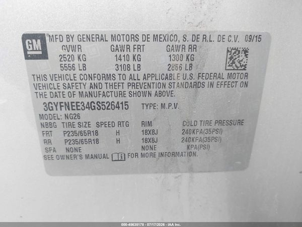 2016 CADILLAC SRX LUXURY COLLECTION