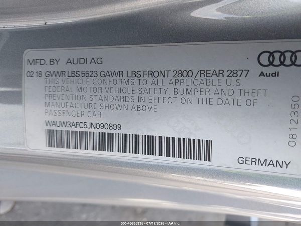2018 AUDI A7 3.0T PREMIUM PLUS