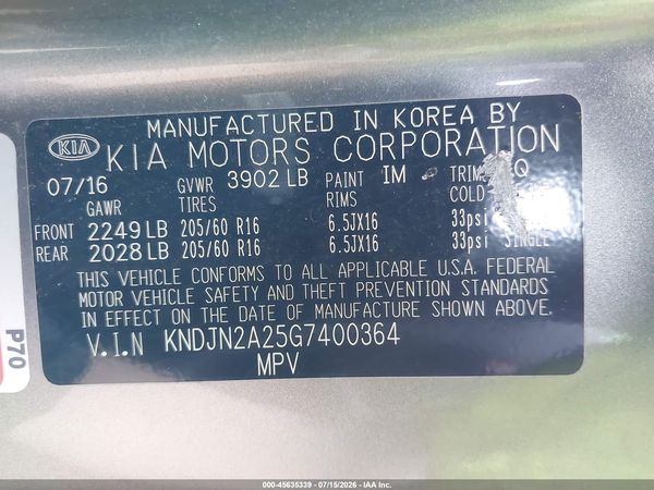 2016 KIA SOUL Plus