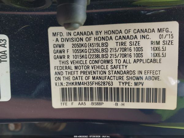 2015 HONDA CR-V LX
