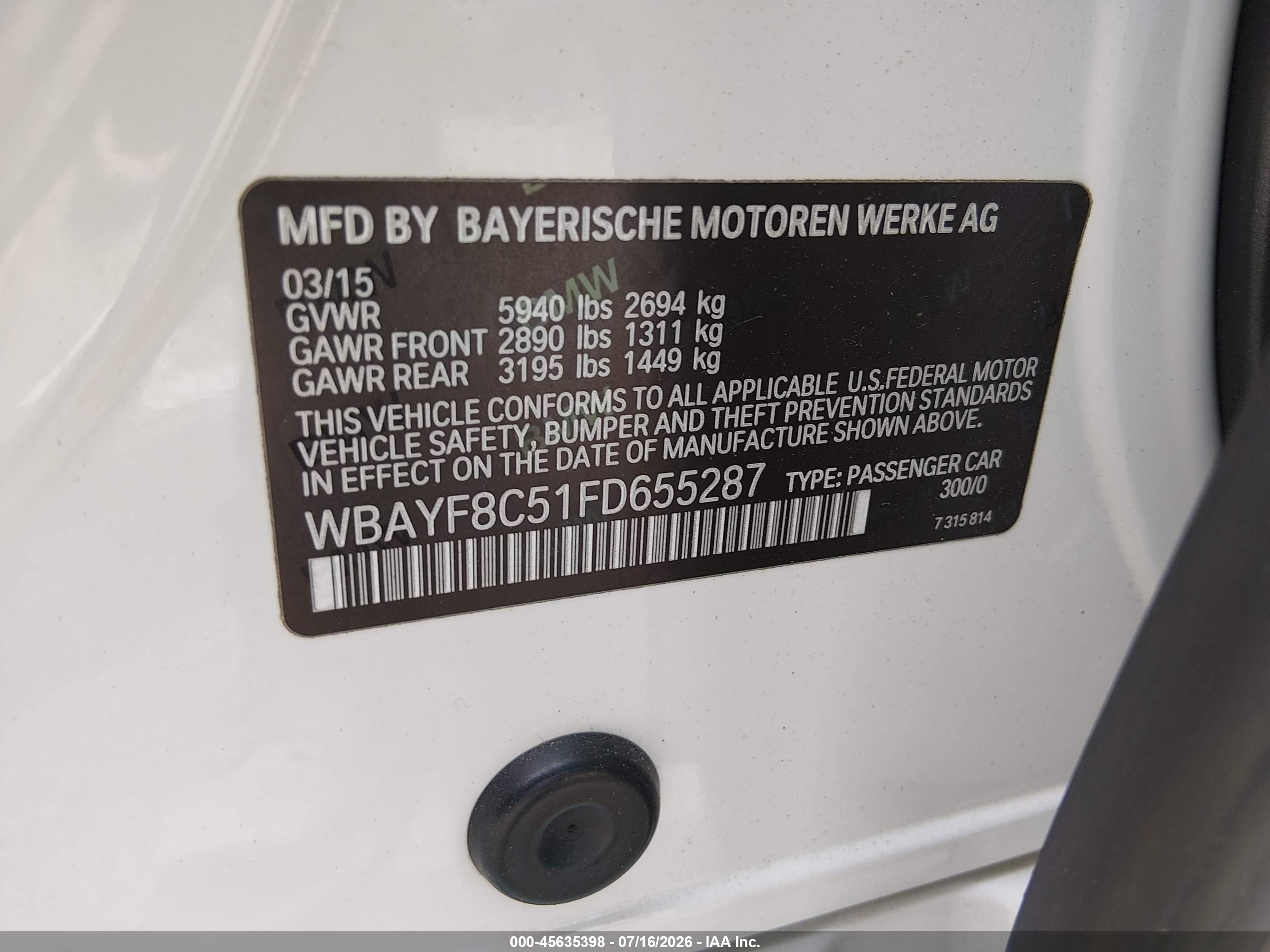 2015 BMW 750LI XDRIVE