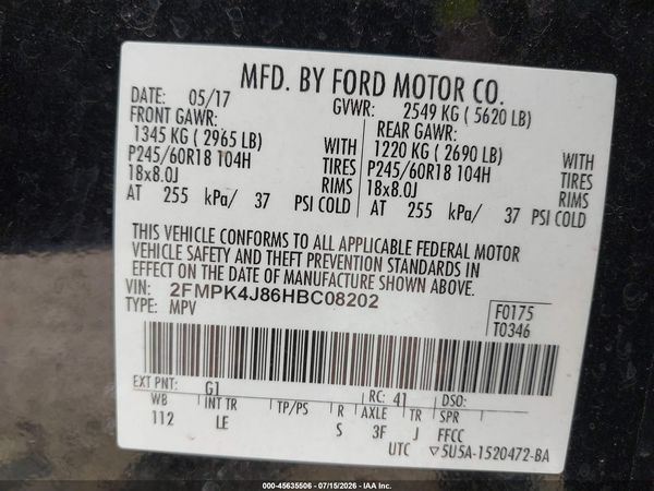 2017 FORD EDGE SEL