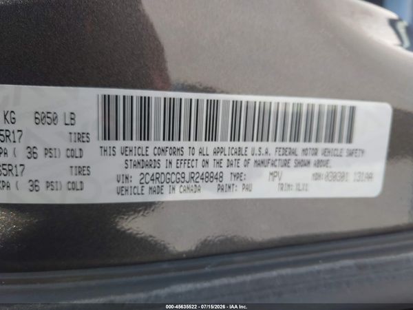2018 DODGE GRAND CARAVAN SXT