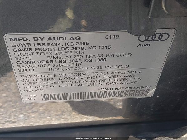 2019 AUDI Q5 45 PREMIUM