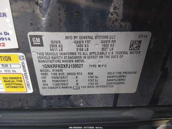 2015 CHEVROLET TRAVERSE LS — I9