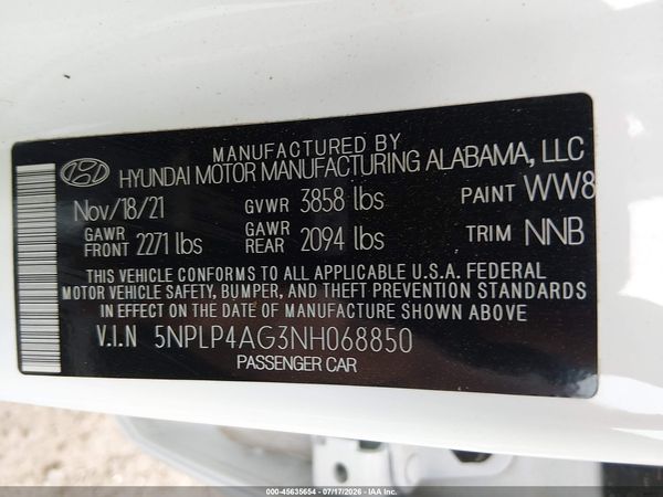 2022 HYUNDAI ELANTRA LIMITED