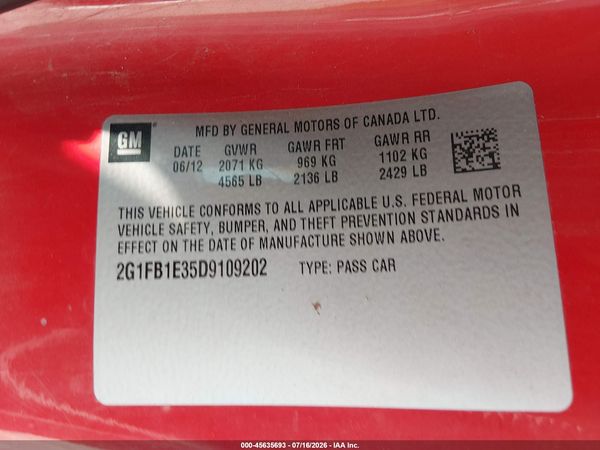 2013 CHEVROLET CAMARO 1LT — I9