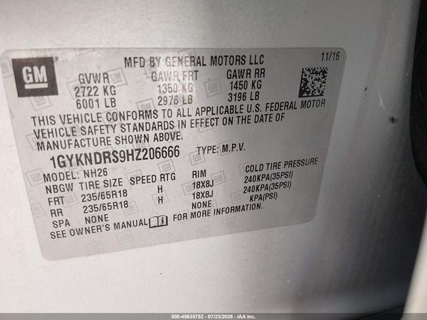 2017 CADILLAC XT5 LUXURY